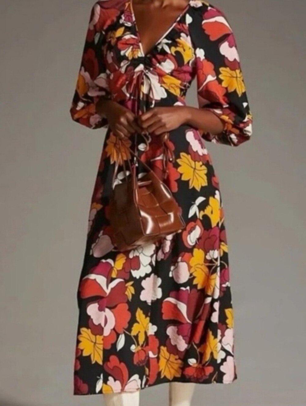 Maeve for Anthropologie Floral Midi Dress | Size 16 - Picture 5 of 6